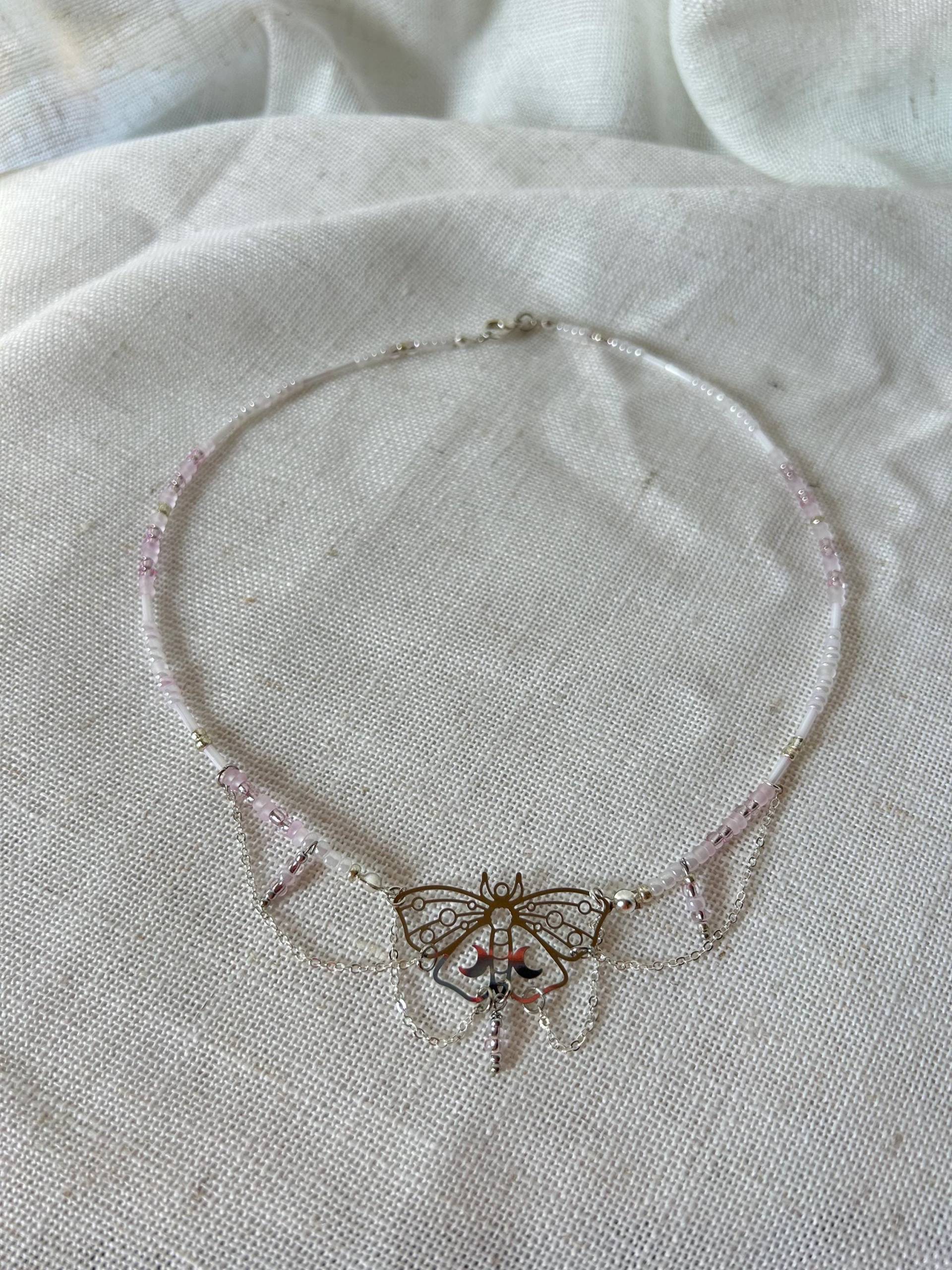 Silver Moth Necklace | Beads, Charms & Pendant Starlight Handmade Silver Moth Necklace | Beads, Charms & Pendant Starlight Handmade von FairyCraftsAtelier