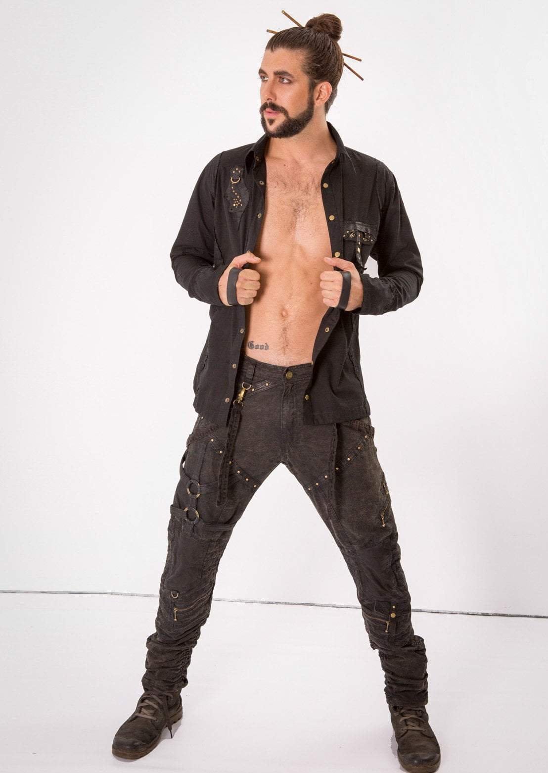 Herren Brennende Mann Hose/steampunk Kleidung Gothic Festival Männer Punk Ninja von FairyFlossTribe