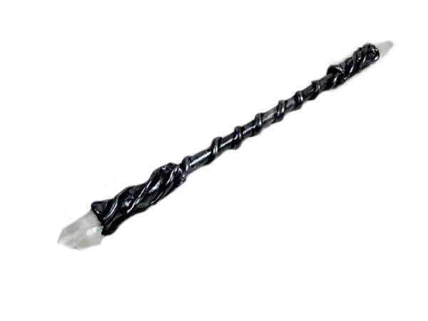 Bergkristall Zauberstab 11, 5 Zoll Schwarz Silber Edelstein Fee Wicca Bergkristall Zauberstab 11, 5 Zoll Schwarz Silber Edelstein Fee Wicca von FairyMeShop
