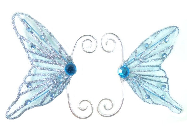 Blaue Fee Ohrmanschetten Ohrflügel Ohrschmuck Feenflügel Schmetterling Flügel Kostüm von FairyMeShop