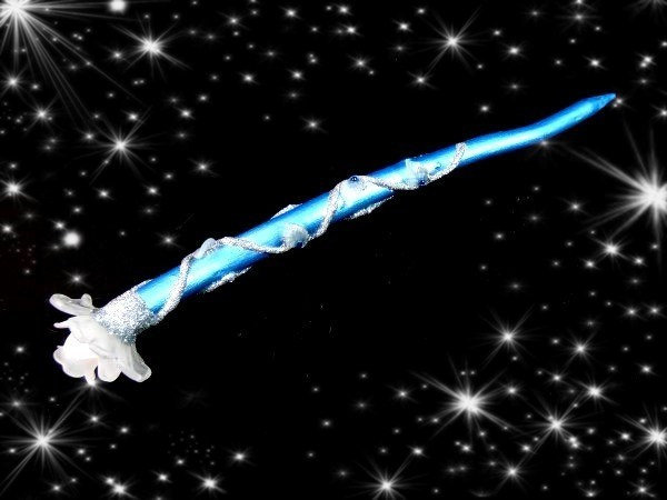 Frozen White Rose Zauberstab 11, 8 Zoll Blue Blume Fee Hexen Zauberstab Steampunk Frozen White Rose Zauberstab 11, 8 Zoll Blue Blume Fee Hexen Zauberstab Steampunk von FairyMeShop