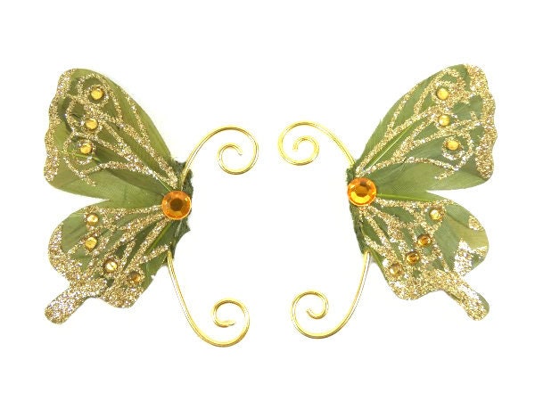 Grün Gold Fee Ohrmanschetten Ohrflügel Silber Feenohren Kostüm Feenflügel Grün Gold Fee Ohrmanschetten Ohrflügel Silber Feenohren Kostüm Feenflügel von FairyMeShop