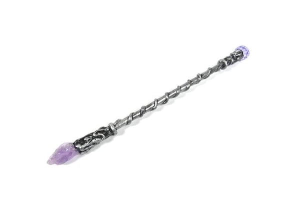 Roher Amethyst Zauberstab 39 cm Silber Hexenstab Zauberstein Wicca Zepter Roher Amethyst Zauberstab 39 cm Silber Hexenstab Zauberstein Wicca Zepter von FairyMeShop