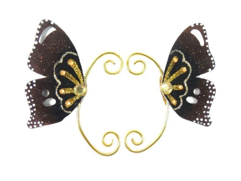 Schwarz Gold Ohr Manschetten Ohrflügel Ohrmanschette Feenflügel Schmetterling Flügel Kostüm Schwarz Gold Ohr Manschetten Ohrflügel Ohrmanschette Feenflügel Schmetterling Flügel Kostüm von FairyMeShop