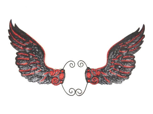 Schwarz Rot Gothic Ohrmanschetten Ohrflügel Schwarz Feenflügel Schmetterling Flügel Kostüm Cosplay Schwarz Rot Gothic Ohrmanschetten Ohrflügel Schwarz Feenflügel Schmetterling Flügel Kostüm Cosplay von FairyMeShop