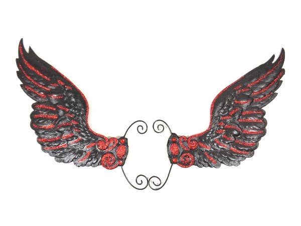 Schwarz Rot Gothic Ohrmanschetten Ohrflügel Schwarz Feenflügel Schmetterling Flügel Kostüm Cosplay von FairyMeShop