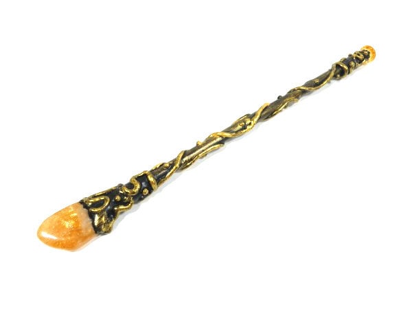Tumbled Citrin Zauberstab 11, 4 Zoll Schwarz Gold Warlock Edelstein Fee Wicca Zepter Tumbled Citrin Zauberstab 11, 4 Zoll Schwarz Gold Warlock Edelstein Fee Wicca Zepter von FairyMeShop