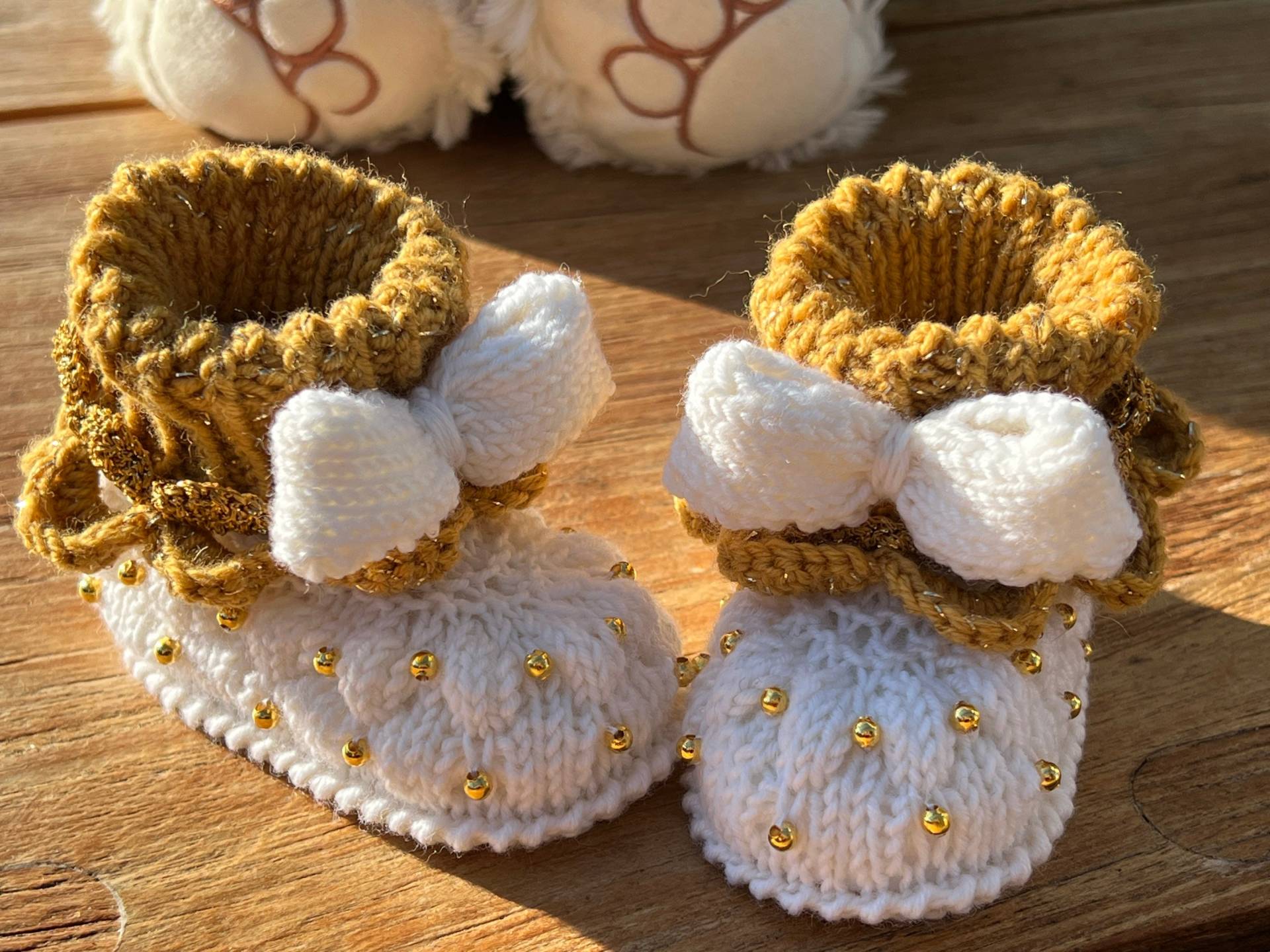 Babyschuhe "Prinzessin" - Neu Handgestrickt Babyschuhe "Prinzessin" - Neu Handgestrickt von FairyTailsTreasures