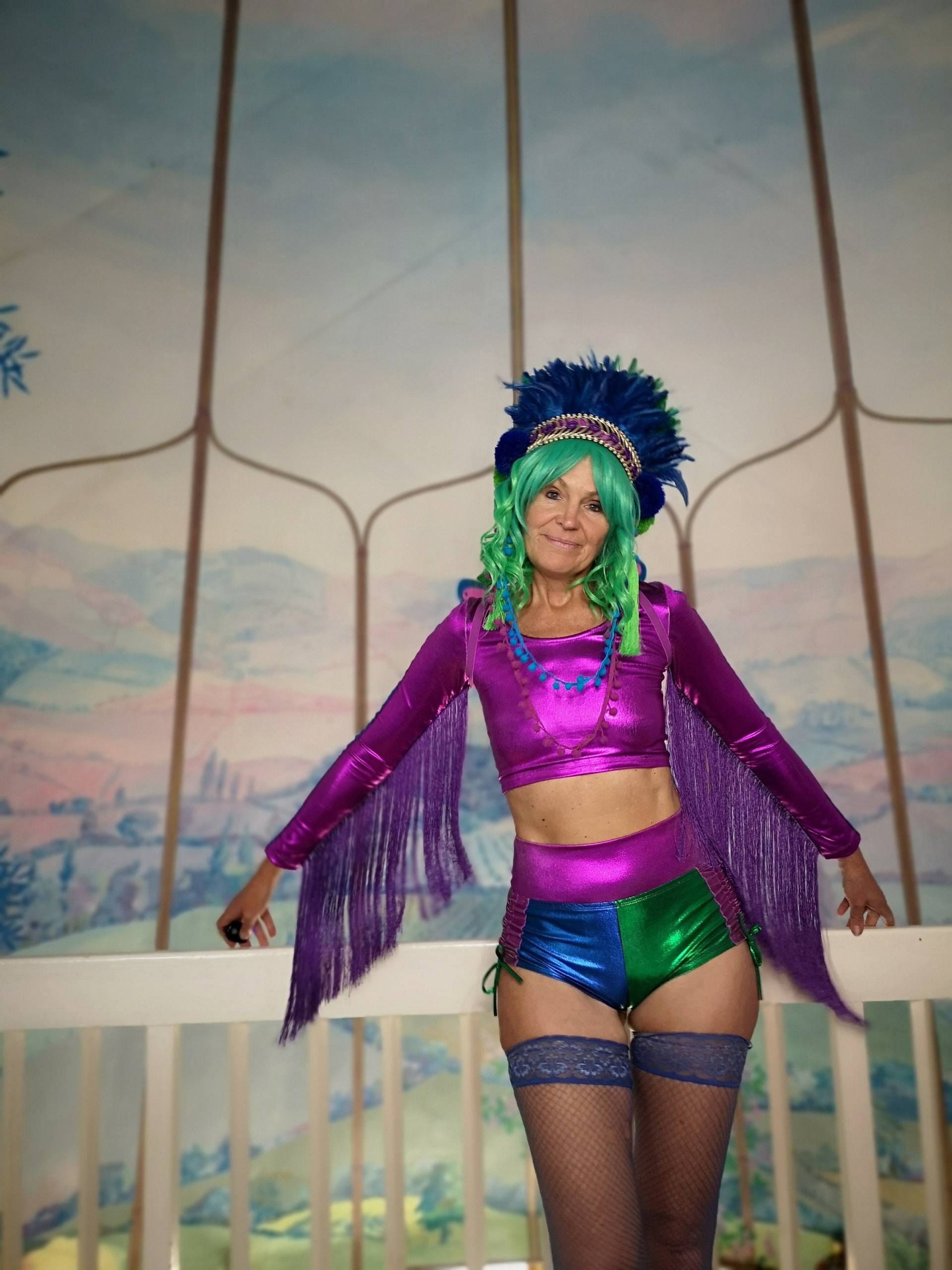 Hoch Taillierte Hotpants Aus Metallic-Elasthan Von Fairylove von Fairyloveboutique