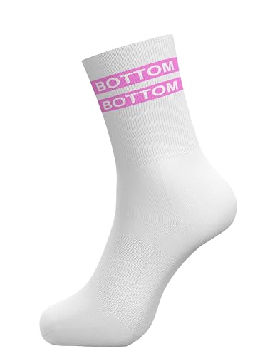 Bottom Tribe Socken für die LGBTQ Community | Größe 41-46 | Unisex Crew Socks | Gay Bi Passiv Devot Unterwürfig | Schwul Fetisch LGBTQ Pride Gay Bi Queer Männer Erotik (weiß/pink 1 Paar) von Fairytale Creations
