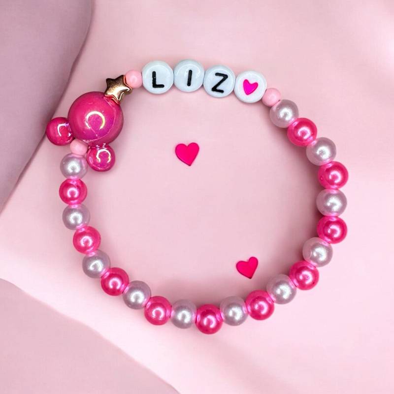 Personalisierbares Perlenarmband Mit Namen Und Mauskopf Personalisierbares Perlenarmband Mit Namen Und Mauskopf von FairytalesbyLiz