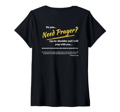 Damen Brauchst du Gebet? T-Shirt mit V-Ausschnitt Damen Brauchst du Gebet? T-Shirt mit V-Ausschnitt von Faith Based Gifts of God