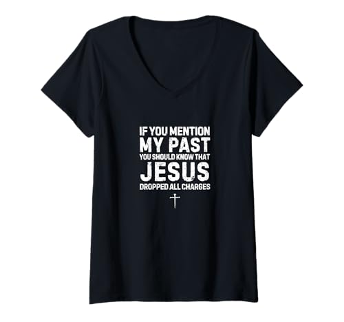 Damen Christian Faith Apparel Jesus hat alle Anklagen Fallen Lassen T-Shirt mit V-Ausschnitt Damen Christian Faith Apparel Jesus hat alle Anklagen Fallen Lassen T-Shirt mit V-Ausschnitt von Faith Based Gifts of God