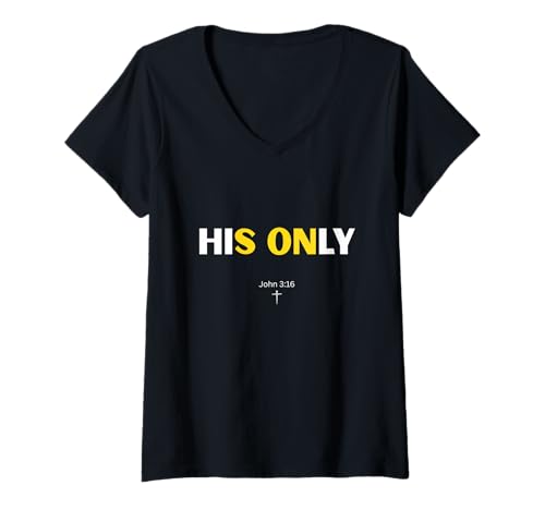 Damen Sein einziger Sohn christliches Design. T-Shirt mit V-Ausschnitt Damen Sein einziger Sohn christliches Design. T-Shirt mit V-Ausschnitt von Faith Based Gifts of God