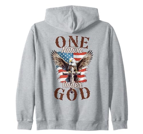 One Nation Under God Adlerkreuz und amerikanische Flagge Männer Frauen Kapuzenjacke One Nation Under God Adlerkreuz und amerikanische Flagge Männer Frauen Kapuzenjacke von Faith Freedom Bald Eagle Christian Flag Apparel