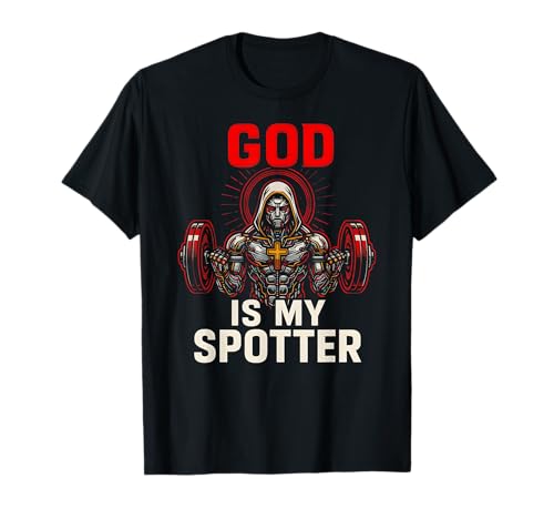 Christian Fitness God is My Spotter Cool Herren Religiös T-Shirt Christian Fitness God is My Spotter Cool Herren Religiös T-Shirt von Faith Fueled Fitness Christian Bible Apparel