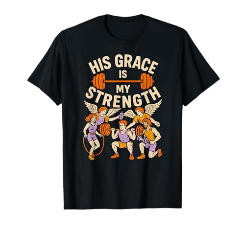 Faith Fitness His Grace is My Strength Cool Herren Bibelvers T-Shirt Faith Fitness His Grace is My Strength Cool Herren Bibelvers T-Shirt von Faith Fueled Fitness Christian Bible Apparel
