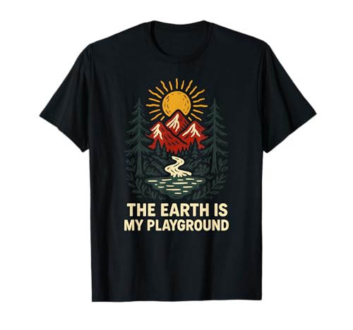 Outdoor Creation Earth is My Playground Vintage Herren Faith T-Shirt von Faith Fueled Fitness Christian Bible Apparel