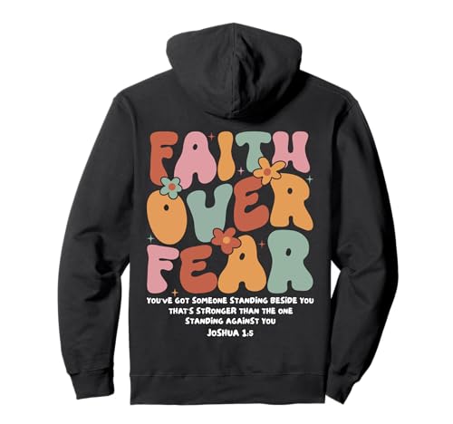Faith Over Fear Christian Groovy Retro Herren Damen Kinder Pullover Hoodie von Faith Over Fear Bible Verse Aesthetic Christians