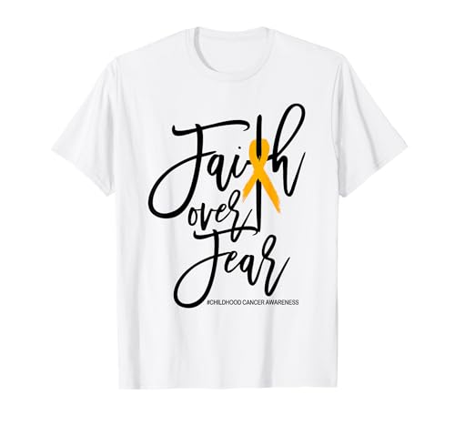 Faith Over Fear, Bewusstsein für Krebs im Kindesalter, Goldband für Kinder T-Shirt Faith Over Fear, Bewusstsein für Krebs im Kindesalter, Goldband für Kinder T-Shirt von Faith Over Fear Childhood Cancer Awareness