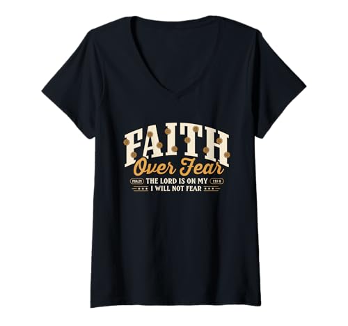 Damen Glaube statt Angst Christlich inspirierende Bibelverse als Geschenke T-Shirt mit V-Ausschnitt Damen Glaube statt Angst Christlich inspirierende Bibelverse als Geschenke T-Shirt mit V-Ausschnitt von Faith Over Fear Religious Saying gifts