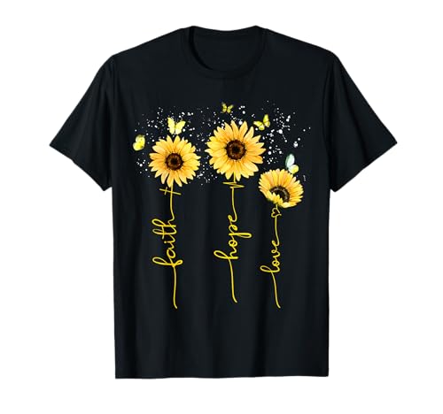 faith hope love shirts für damen T-Shirt faith hope love shirts für damen T-Shirt von Faith & Hope & Love Sunflowers Christian