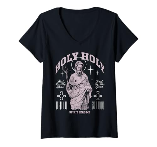 Damen Heiliger – christlicher Bibelvers Glaube T-Shirt mit V-Ausschnitt Damen Heiliger – christlicher Bibelvers Glaube T-Shirt mit V-Ausschnitt von Faith & Light Clothing