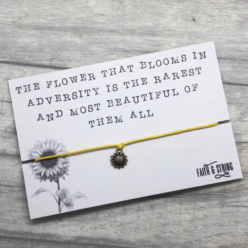 Sonnenblume Freundschaftsarmband Silber Charm Andenken Sonnenblume Freundschaftsarmband Silber Charm Andenken von FaithAndString