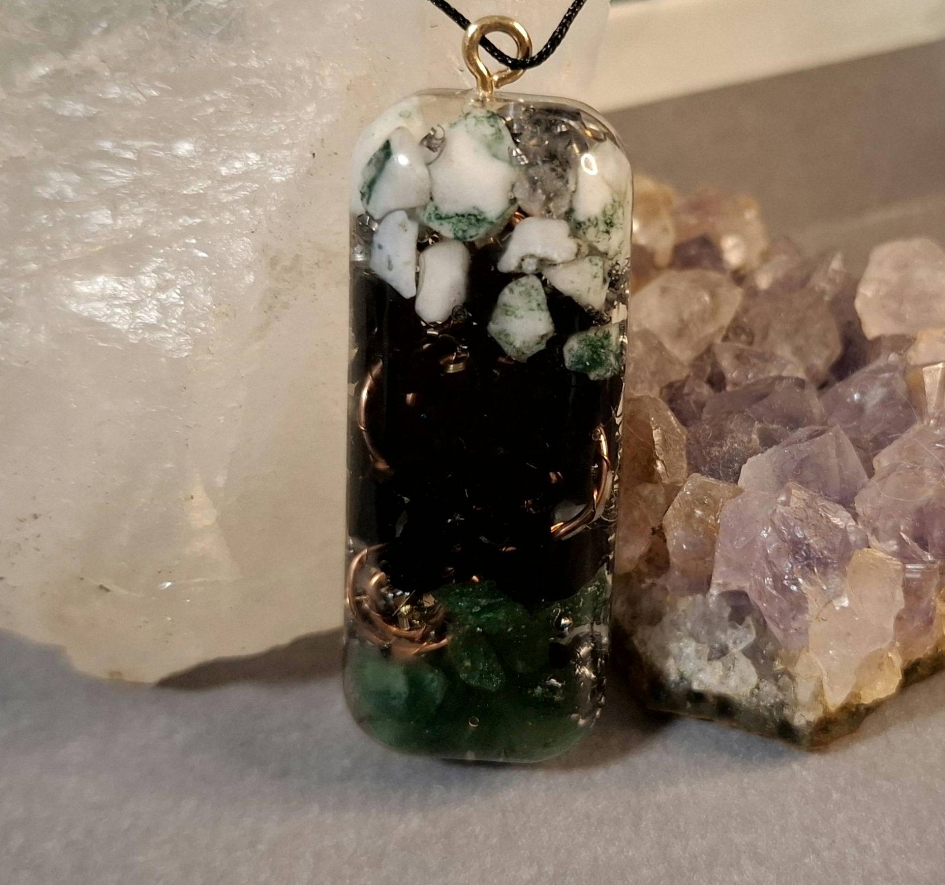 Orgonit Anhänger Baumachat -Schungit - Prasem Orgonit Anhänger Baumachat -Schungit - Prasem von FaithEnergy