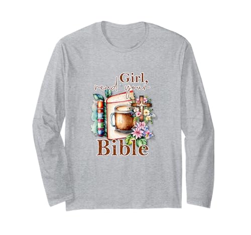 Mädchen, Lies Dein biblisches Jesus-Buch über christlichen Glauben Langarmshirt Mädchen, Lies Dein biblisches Jesus-Buch über christlichen Glauben Langarmshirt von FaithForward Creations