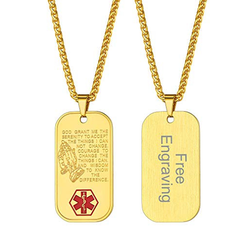 FaithHeart 18k Kette mit Dog Tag Anhänger personalisierte dogtag Kette für Sie und Ihre Familien von FaithHeart