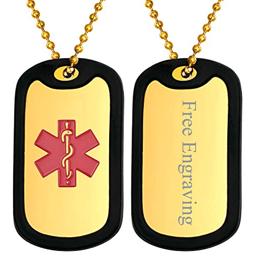 FaithHeart 18k Kette mit Erkennungsmarke Anhänger personalisierte dogtag kette für Kranke von FaithHeart