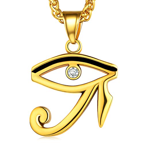 FaithHeart gold Horusauge Kette Herren Jungen Kette mit Horus Auge Anhänger ägyptische Horusauge Halskette für Valentinstag Geburtstag von FaithHeart