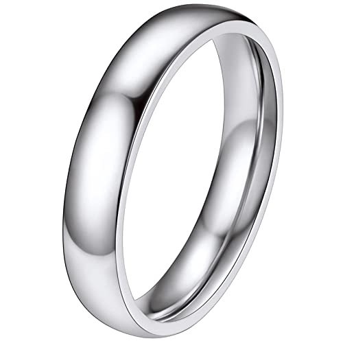 FaithHeart 4mm Schmal Ring Edelstahl Hochgepoliert Schmal Ring Midi Fingerring Paarring Ehering Verlorbungsring Trauring für Valentinstag Weihnachten von FaithHeart