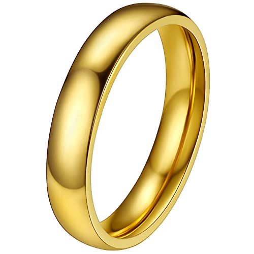 FaithHeart 4mm Stapelring Bandring für Damen Mädchen Edelstahlring Fingerring Schmal Ehering Paarring Freundschaftsring für Ehepaar Pärchen von FaithHeart