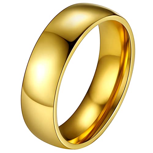 FaithHeart 6mm Stapelring Bandring für Damen Mädchen goldring Fingerring Ehering Paarring Freundschaftsring für Ehepaar Pärchen von FaithHeart