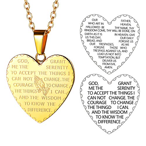 FaithHeart Amulett Rosegold Medaillon Herzkette für Herren Männer mit Heilige Schrift Christus 18K Karat Schmuck für Kinder … von FaithHeart