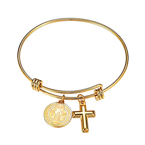 FaithHeart Armreif Gold Herren Heilige Ikone Armband Schmuck Silber 18k Damen Armband Frauen Gold Heilige Benedikt Medaille Silber FaithHeart Armreif Gold Herren Heilige Ikone Armband Schmuck Silber 18k Damen Armband Frauen Gold Heilige Benedikt Medaille Silber von FaithHeart