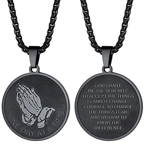 FaithHeart Circular Medal Praying Hand Halskette Eleganter Charme für Frauen/Männer … von FaithHeart