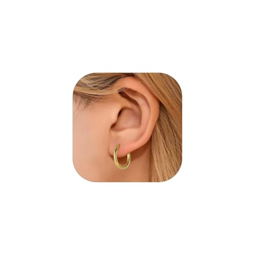 FaithHeart Creolen Silber 925 Ohrringe Gold Hängend Ohrstecker Damen Mädchen Klappcreolen Helix Piercing 16MM Goldohrringe Silberohrringe Ohrpiercing Schmuck von FaithHeart
