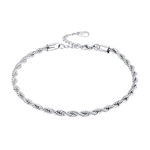 FaithHeart Kordkette fußkette aus Edelstahl in Farbe Silber schönes Geschenk als Jugendfeier Geschenk von FaithHeart