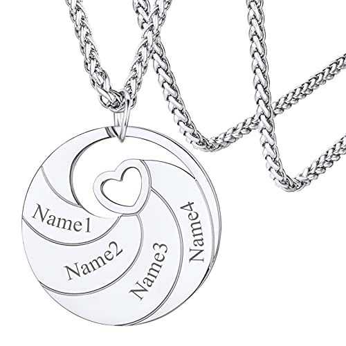 FaithHeart Damen Mädchen BFF Namenskette mit Wunschgravur Personalisierter Rundeanhänger mit Herz Parnterkette Freundschaftskette mit Geschenkebox für Valentinstag Weihnachten von FaithHeart