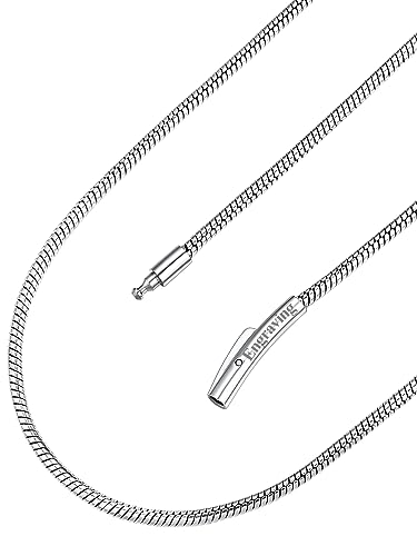FaithHeart Edelstahl Schlangenkette 2mm 60cm lang Halskette Herren Halskette Personalisierter Schmuck für Weihnachten Model von FaithHeart