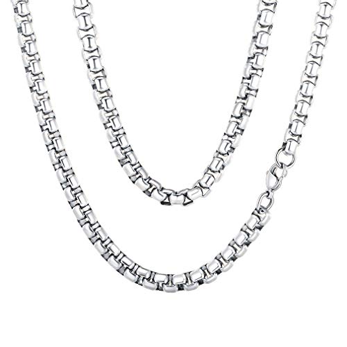 FaithHeart Edelstahl Venezianerkette für Damen und Herren, 6MM Breit 55cm Lang Hip pop Kette Halskette, Punk Halskette Partnerkette Freundschaftskette von FaithHeart