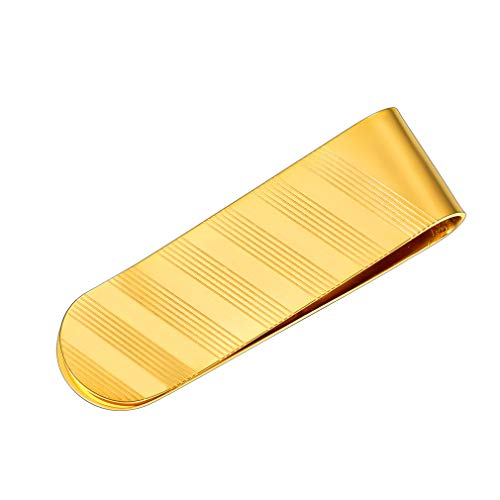 FaithHeart Gold Streifen Money Clip Edelstahl Geldscheinklammern Herren Schmuck für Herren von FaithHeart