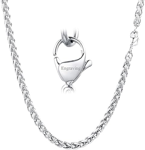 FaithHeart Halskette für Herren Jungen, 6MM Breit 75cm Lang Weizenkette Halskette, Punk Kette Freundschaftskette Partnerkette mit Namen Gravur für Geburtstag von FaithHeart