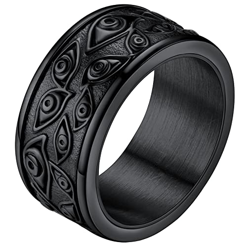 FaithHeart Herren Damen ägyptischer Auge von Horus Spinnerring Gottes Auge drehbarer Fingerring in Ringgröße 59 Meditations Fingerring mit Geschenkebox für Damen Herren von FaithHeart