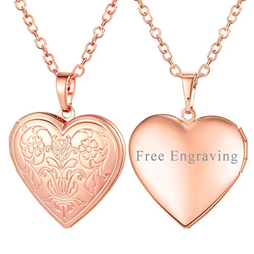 FaithHeart Herz Anhänger für Damen Rosegold Medaillons Damen schmuck mit Geschenkbox für Verlobung/Hochzeit/Jubiläum/Muttertag von FaithHeart