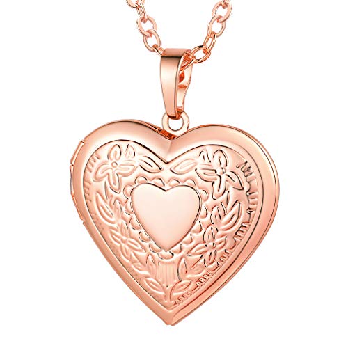 FaithHeart Herz Anhänger für Damen Rosegold Medaillons Damen schmuck mit Geschenkbox für Verlobung/Hochzeit/Jubiläum/Muttertag von FaithHeart