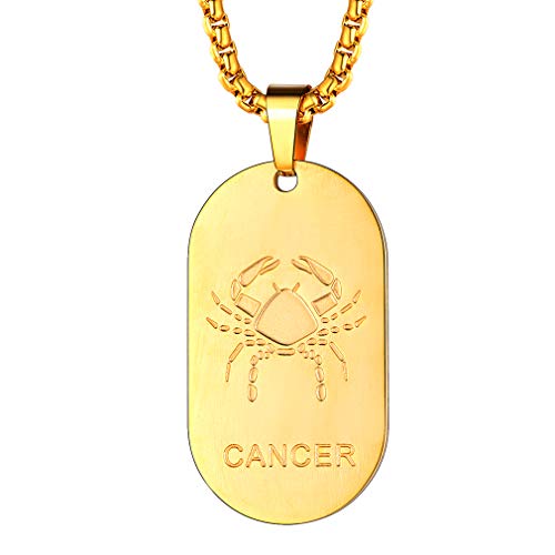 FaithHeart Hundermarken Kette Krebs Sternzeichen Tierkreis Sternzeichen Anhänger mit Geschenkebox für Freunden Ehemann Vater von FaithHeart